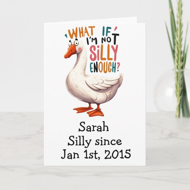 Funny Personalized Birthday Card - Silly Goose Kort (Framsida)