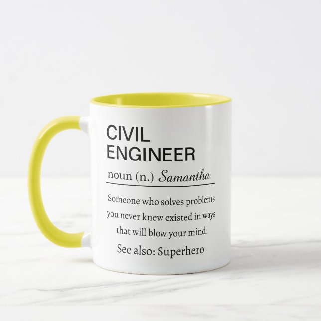 Funny Personalized Civil Engineer Definition Mugg (Vänster)