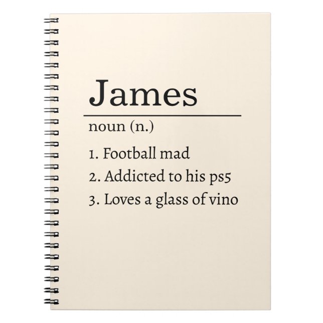Funny Personalized Dictionary Name Definition Anteckningsbok (Framsidan)