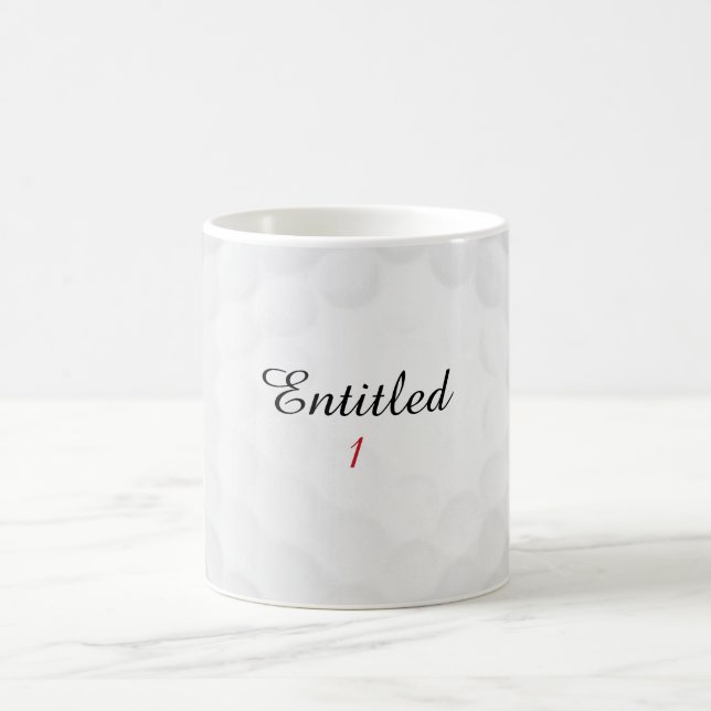 Funny Personalized Entitled 1 Initial Golf Name Kaffemugg (Center)
