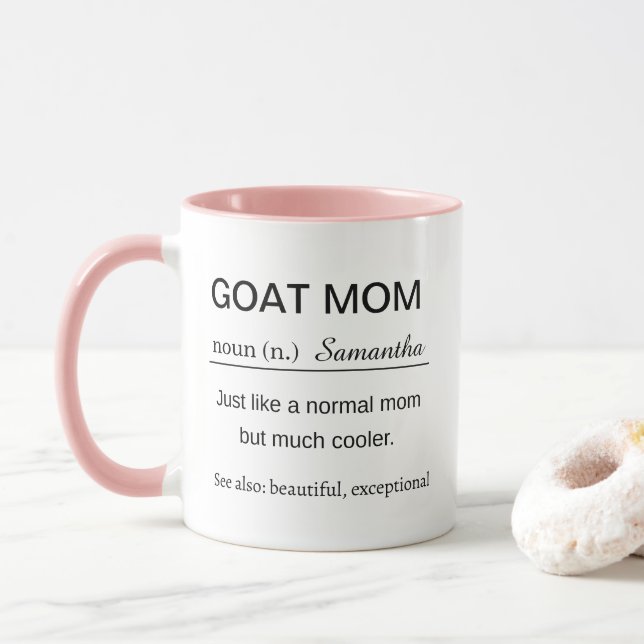 Funny Personalized Goat Mom Definition Mugg (Med munk)