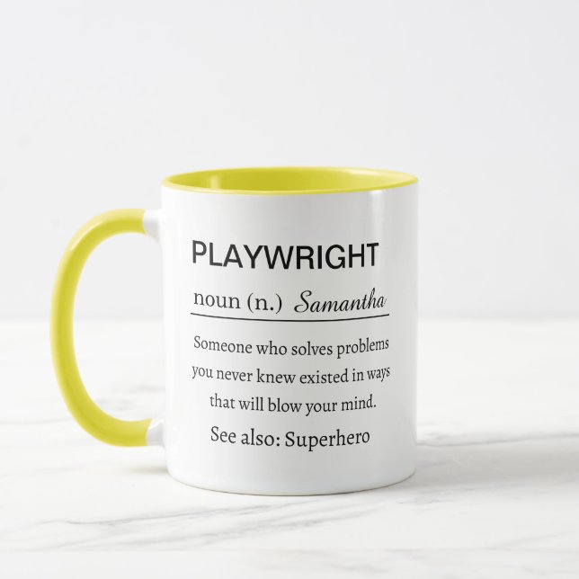Funny Personalized Playwright Definition Mugg (Vänster)