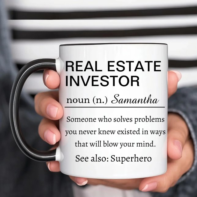 Funny Personalized Real Estate Investor Definition Mugg (Skapare uppladdad)