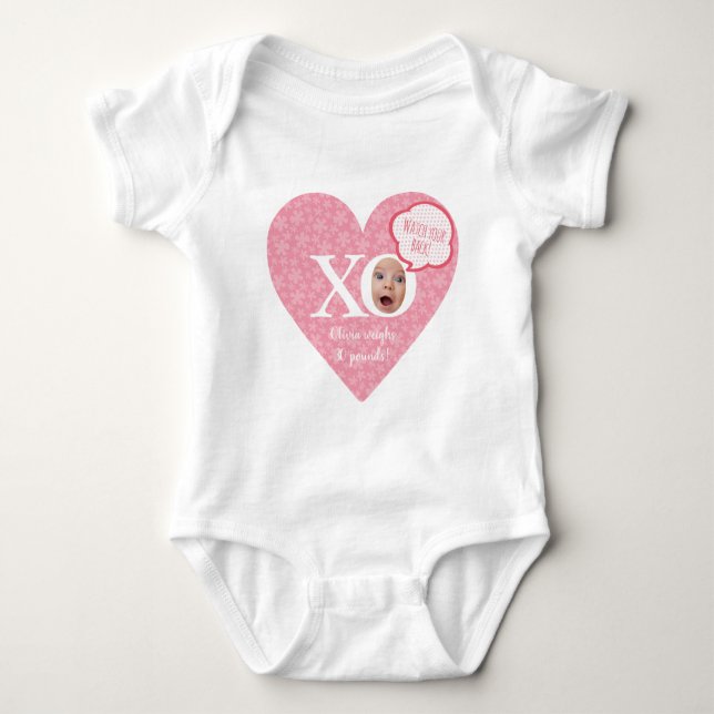 Funny Personlig baby baby ansikte bära| Rosa Heart T Shirt (Framsida)