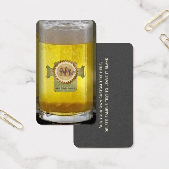 Funny Personlig Beer Glass Visitkort (Kontor)