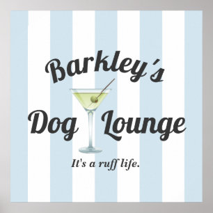 Funny Personlig Blue Rand Hund Lounge Poster