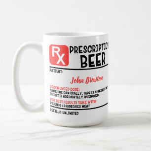Funny Personlig Doktor Beer Prescription Kaffemugg