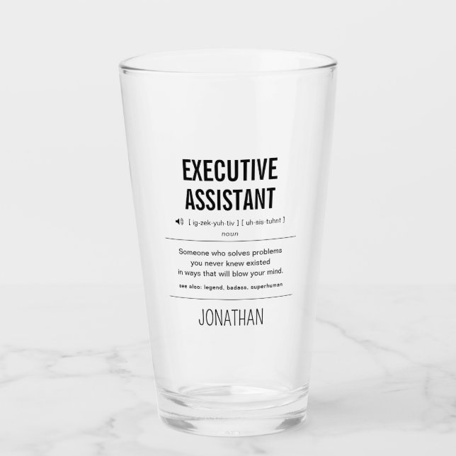 Funny personlig Executive Assistant Glaskopp (Framsida)