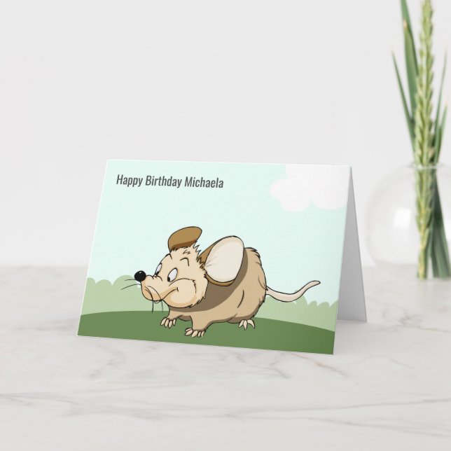Funny Personlig för mus Kid Birthday Card Kort (Framsida)