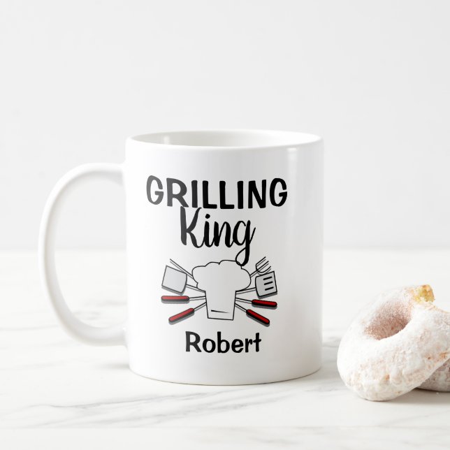 Funny Personlig Grilling Kung Kaffemugg (Med munk)
