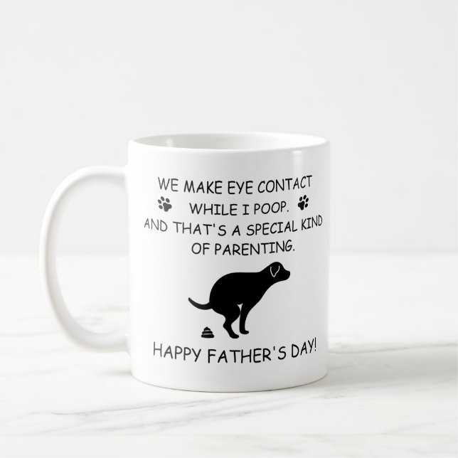 Funny Personlig Hund Pappa, Hund Poop Fars dag Kaffemugg (Vänster)