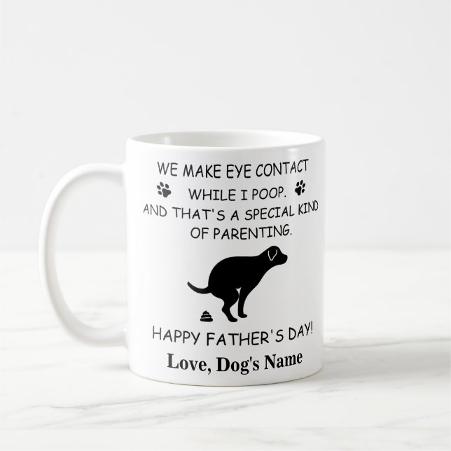 Funny Personlig Hund Pappa, Hund Poop Fars dag Kaffemugg (Vänster)