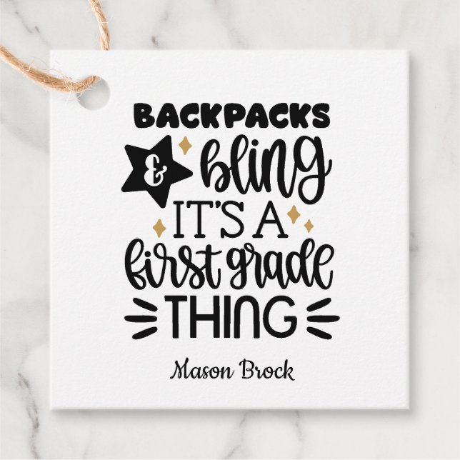 Funny personlig i första klass gåvor etiketter (Framsida)