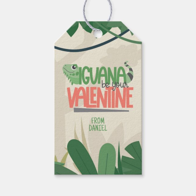 Funny Personlig Iguana Valentine Presentetikett (Framsidan)