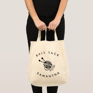 Funny Personlig Knitting Boll Sack Tygkasse