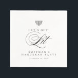 Funny Personlig Lit Hanukkah Party Cocktail Pappersservett<br><div class="desc">Funny Personlig Lit Hanukkah Party Cocktail Napkins</div>