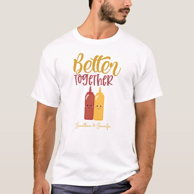 Funny Personlig Manar Mustard Ketchup Par T Shirt (Framsida)