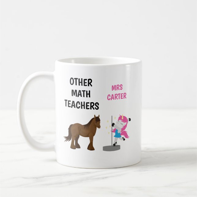Funny Personlig Math Teacher Mugg Gift (Vänster)