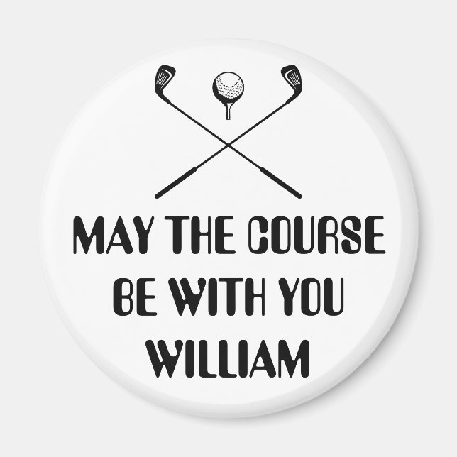 Funny Personlig Namn Golf Magnet (Framsidan)