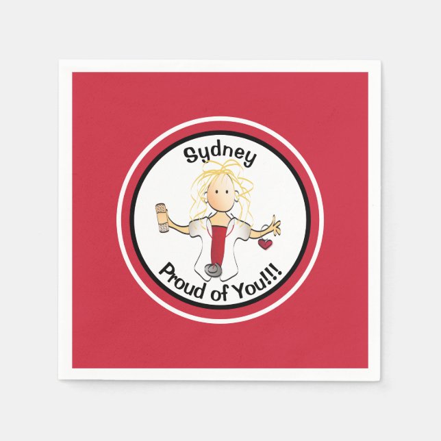 Funny Personlig Nurse Student Napkins Pappersservett (Framsidan)
