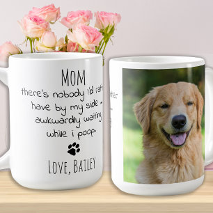 Funny Personlig Pet Photo Hund Mamma Kaffemugg