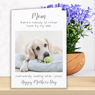 Funny Personlig Pet Photo Hund Mamma Mors dag Helgkort