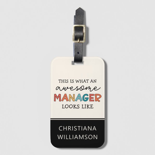 Funny personlig Retro Fantastisk Manager Bagagebricka (Framsida vertikal)