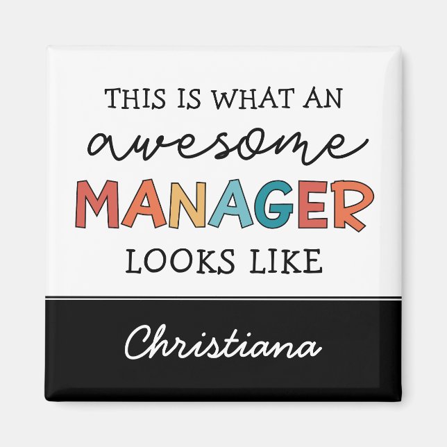 Funny personlig Retro Fantastisk Manager Magnet (Framsidan)