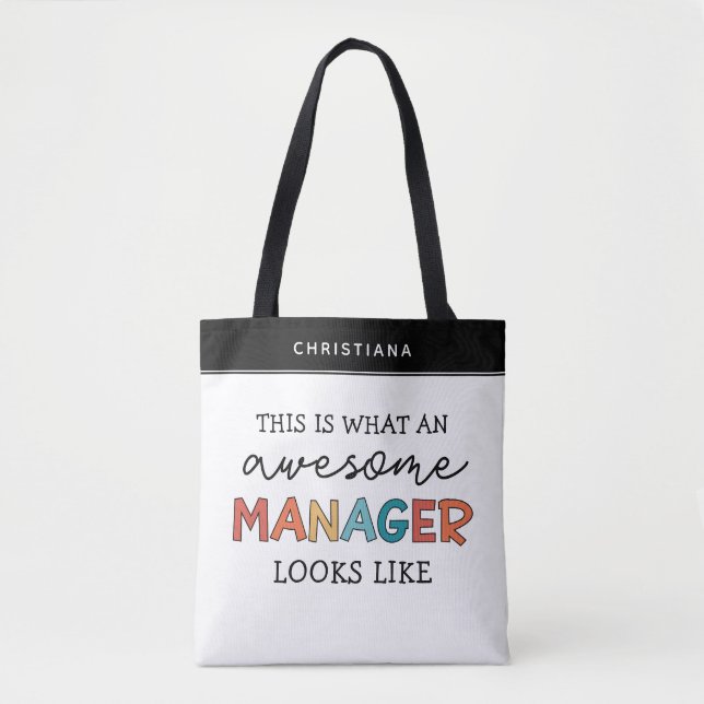Funny personlig Retro Fantastisk Manager Tygkasse (Framsida)