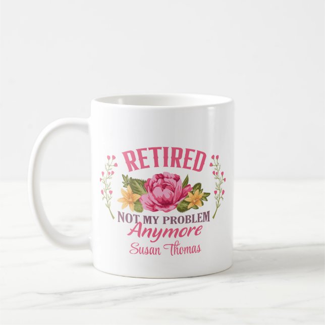 Funny Personlig Rosa Blommigt Pension Kaffemugg (Vänster)