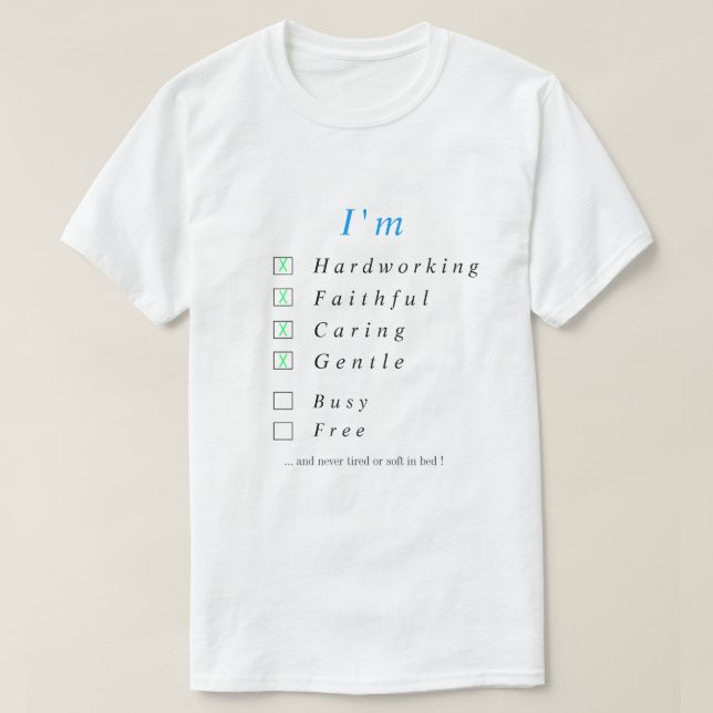 Funny personlig T-Shirt - lägg till din status (Design framsida)