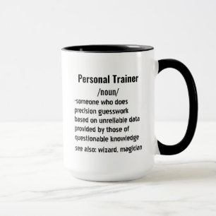 Funny personlig tränardefinitionsgåva mugg