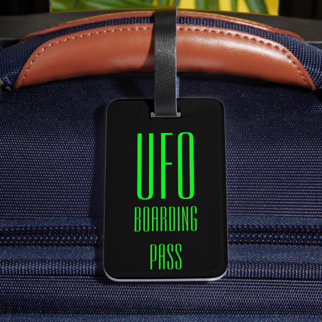 Funny Personlig UFO Luggage Tag Gift Bagagebricka (Baksida Insitu 4)