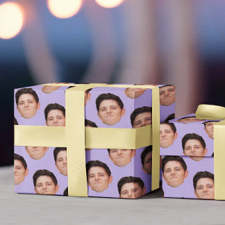Funny Pet Ansikte Photo Lavender Gift Wrapping Pap Presentpapper
