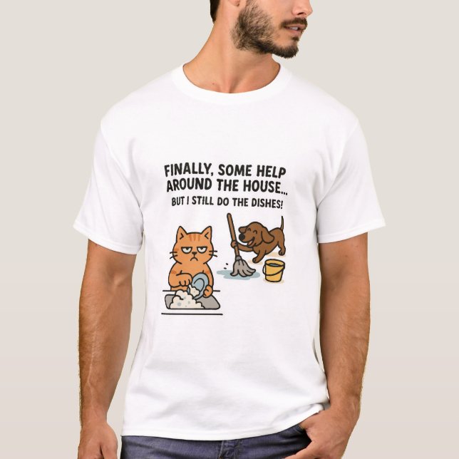 Funny Pet Chores T-Shirt (Framsida)