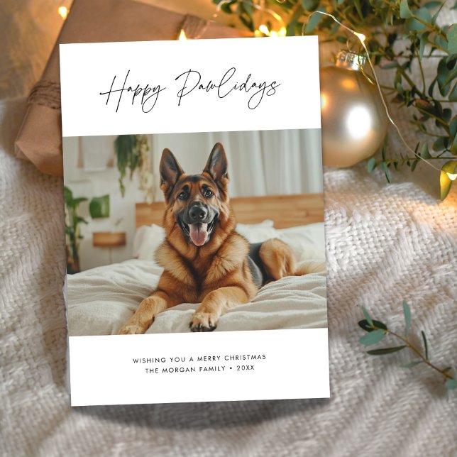 Funny Pet Christmas Greeting German Shepherd Dog Julkort (Skapare uppladdad)