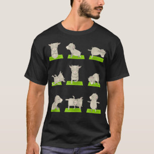 Funny Pet Goat Yoga on Mat Gym Teacher Instructor T Shirt