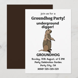Funny Pet Groundhog Inbjudningar