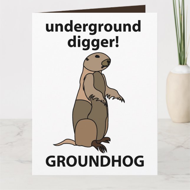 Funny Pet Groundhog Kort (Framsida)