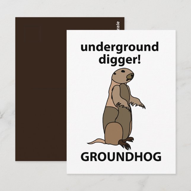 Funny Pet Groundhog Vykort (Fram/baksida)