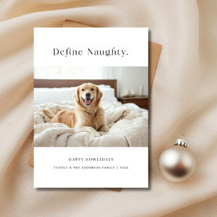 Funny Pet-juldefinition Naughty Hund älskare Photo Julkort