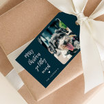 Funny Pet Photo God jul Presentetikett<br><div class="desc">Låt någon le den här julhelgen,  med den här enkla märkrn med ett foto av modern julklapp i helgdag.</div>