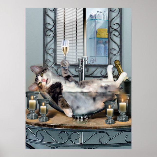 Funny Pet Poster Tipsy Kattunge (Framsidan)