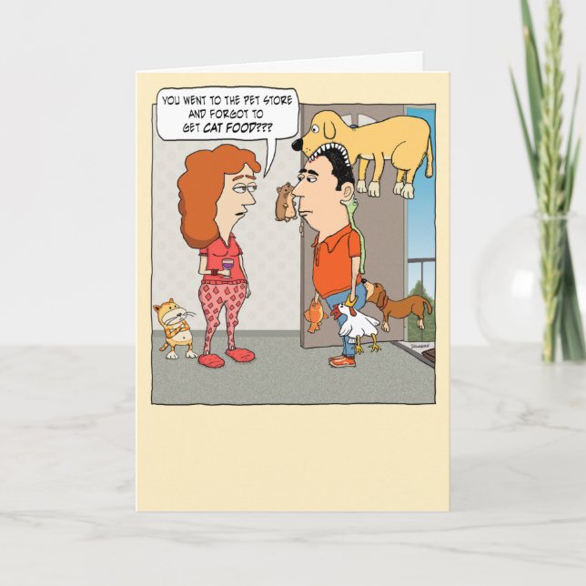 Funny Pet Store Disaster Birthday Kort (Framsida)