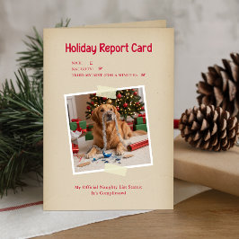 Funny Pet Themed Dog Photo Christmas Folded Helgkort