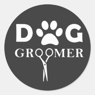Funny Pet Workwear Grooming Hund Groomer Manar Kvi Runt Klistermärke