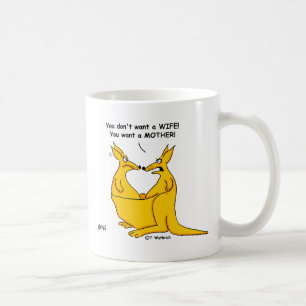 Funny Peter Pan Syndrome Tecknad Kangaroos Kaffemugg
