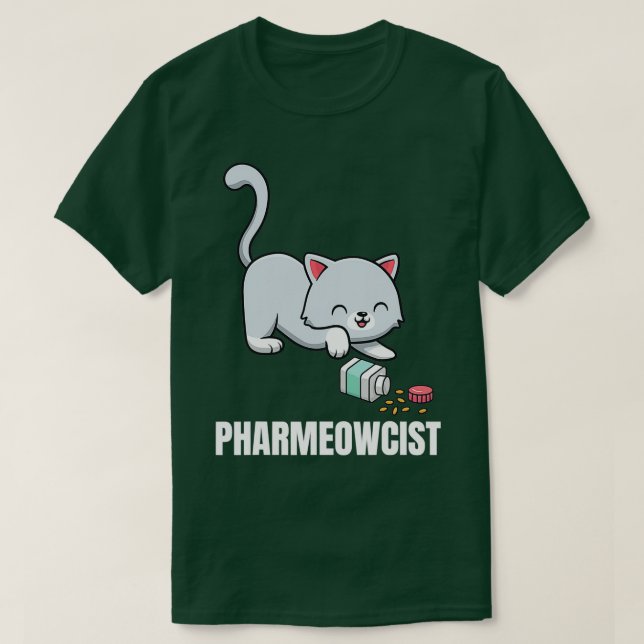 Funny Pharmacist Cat Pharmacy T Shirt (Design framsida)