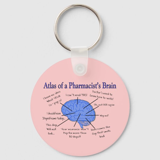 Funny Pharmacist's Brain Gifts Nyckelring (Framsida)