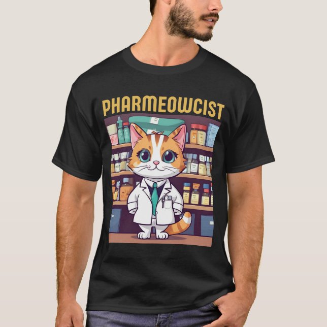 Funny Pharmacy Cat T Shirt (Framsida)